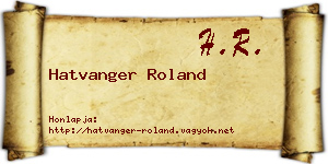 Hatvanger Roland névjegykártya