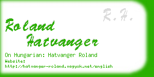 roland hatvanger business card